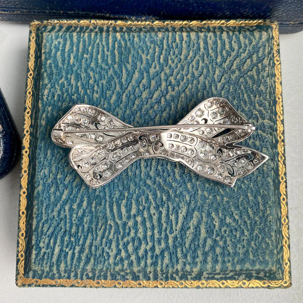 Art Deco Diamond Bow Pin - Image 3