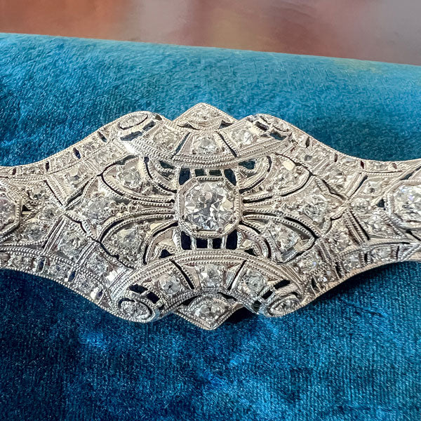 Art Deco Diamond Brooch/ Pendant - Image 2