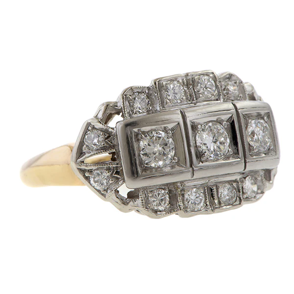 Art Deco Diamond Cluster Ring - Image 2