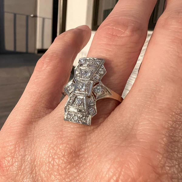 Art Deco Diamond Dinner Ring