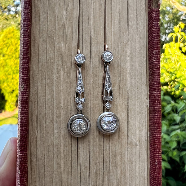 Art Deco Diamond Drop Earrings - Image 2