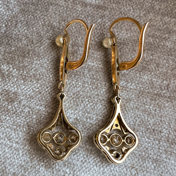 Art Deco Diamond Drop Earrings - Image 4