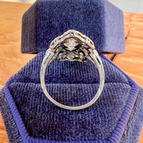 Art Deco Diamond & Emerald Dinner Ring - Image 4