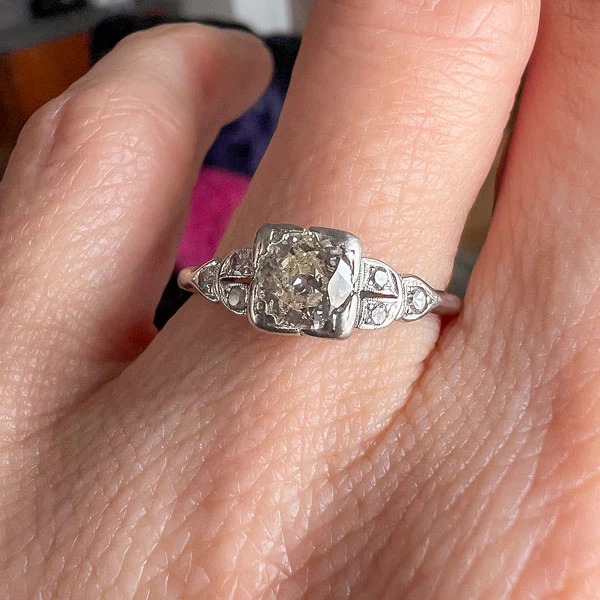 Art Deco Diamond Engagement Ring, 0.45ct. - Image 2