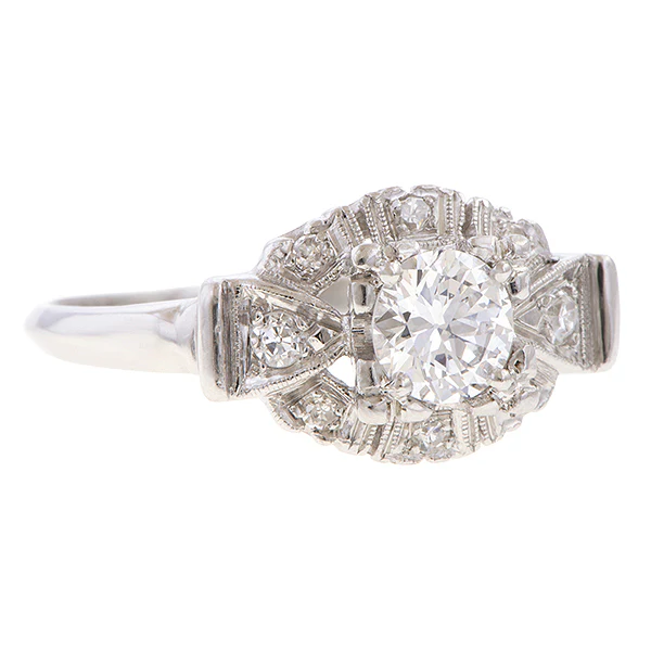 Art Deco Diamond Engagement Ring, RBC 0.51ct. - Image 3
