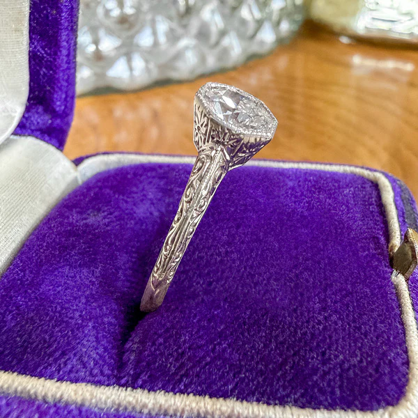 Art Deco Diamond Engagement Ring, Old Euro 0.96ct - Image 2