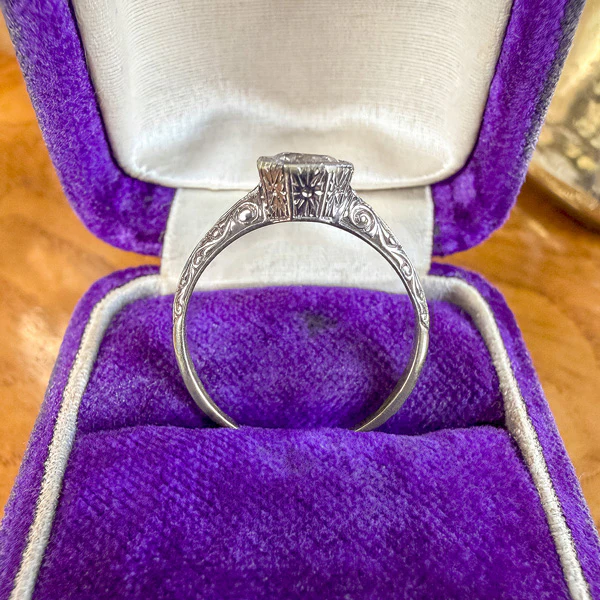 Art Deco Diamond Engagement Ring, Old Euro 0.96ct - Image 4