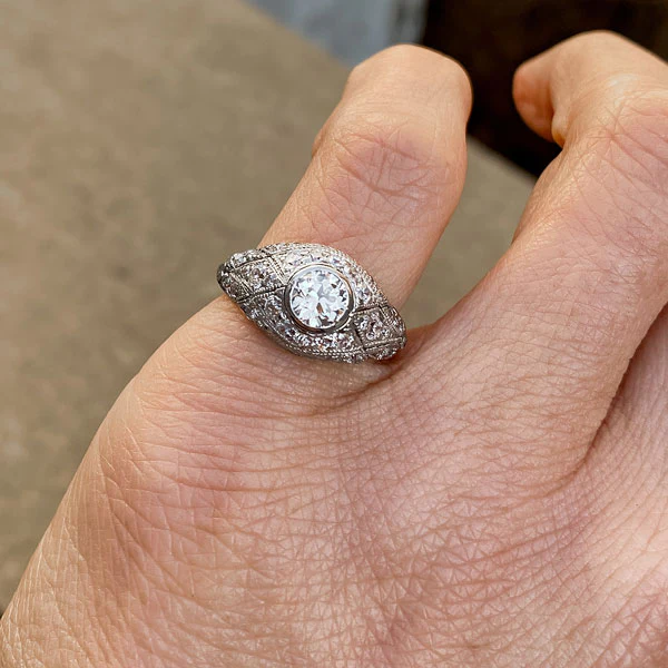 Art Deco Diamond Engagement Ring, RBC 0.50ctw. - Image 2