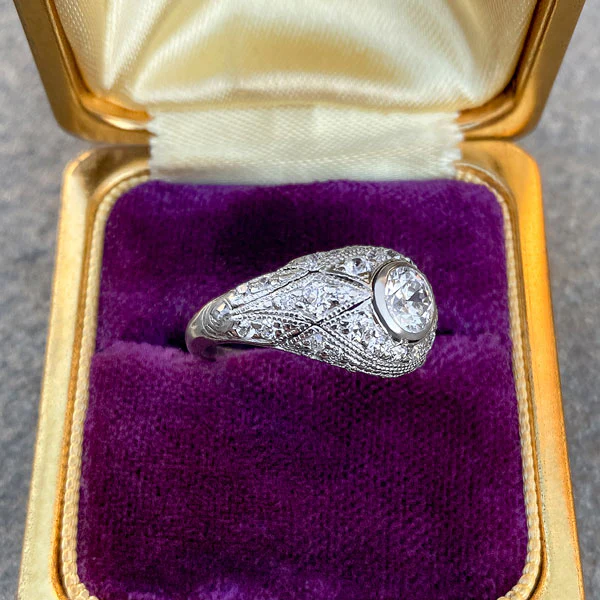 Art Deco Diamond Engagement Ring, RBC 0.50ctw. - Image 3