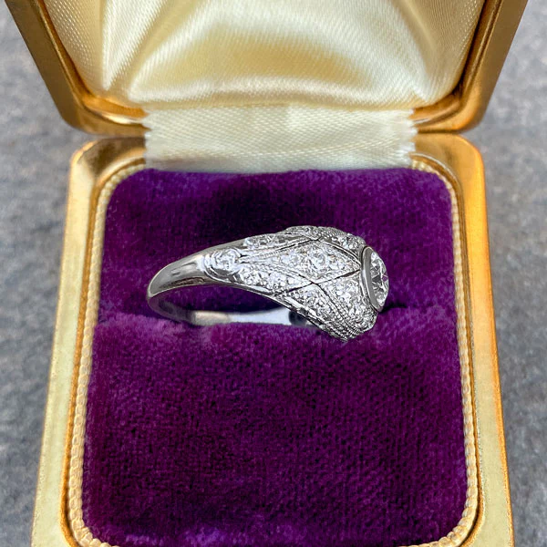 Art Deco Diamond Engagement Ring, RBC 0.50ctw. - Image 4