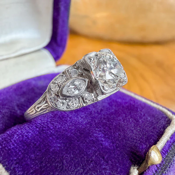Art Deco Diamond Engagement Ring, RBC 0.90ct. - Image 3