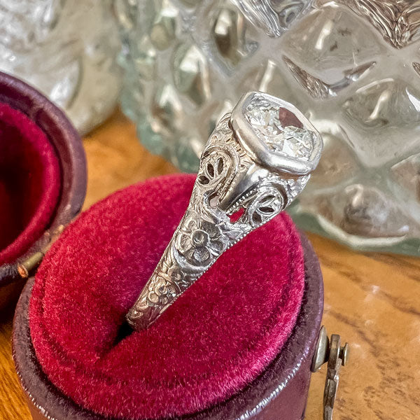 Art Deco Diamond Filigree Engagement Ring, TRB 0.50ct. - Image 3