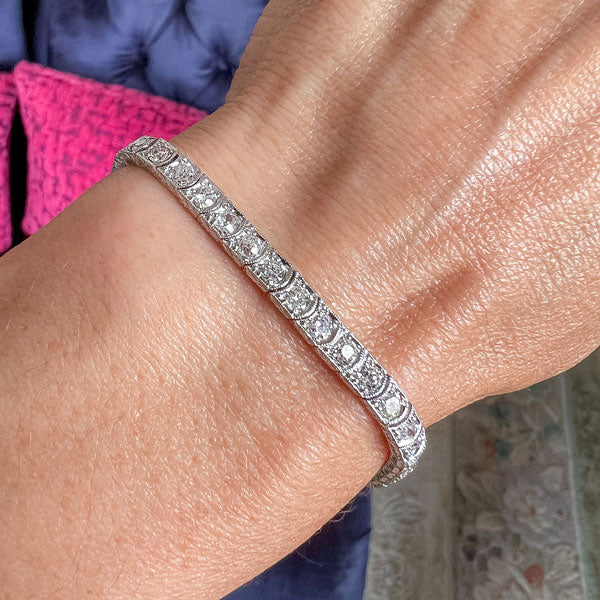 Art Deco Diamond Line Tennis Bracelet - Image 2