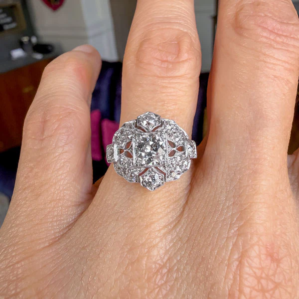 Art Deco Diamond Ring, Old Euro 0.61ct. - Image 2