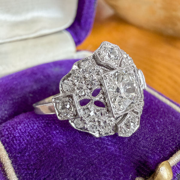 Art Deco Diamond Ring, Old Euro 0.61ct. - Image 3