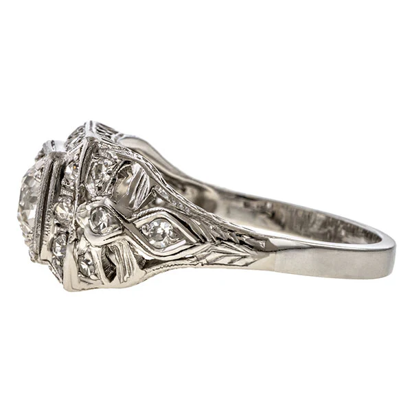 Art Deco Diamond Ring, Old Euro 0.85ct - Image 3