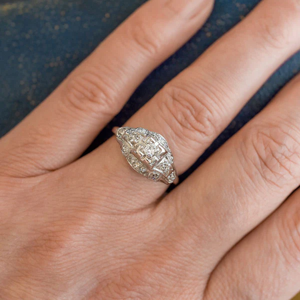 Art Deco Diamond Ring, RBC 0.10ct. - Image 2