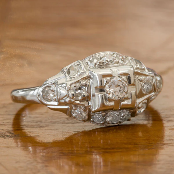 Art Deco Diamond Ring, RBC 0.10ct. - Image 3