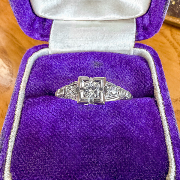 Art Deco Diamond Ring, RBC 0.15ct.
