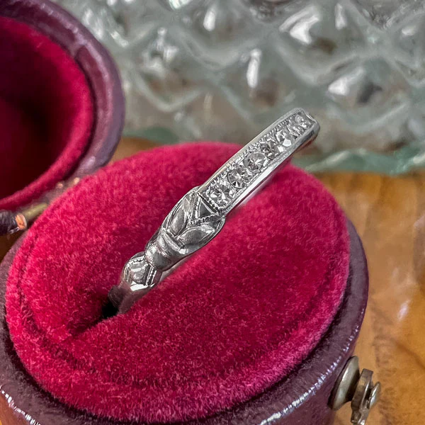 Art Deco Diamond Wedding Band Ring, Size 7 3/4 - Image 3