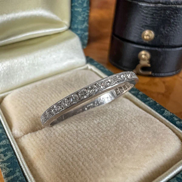 Art Deco Diamond Wedding Band Ring, Size 7 - Image 2