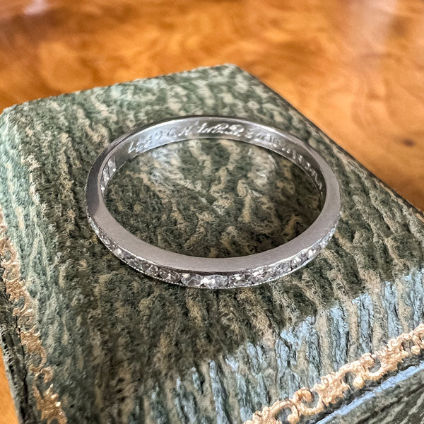 Art Deco Diamond Wedding Band Ring, Size 7 - Image 3