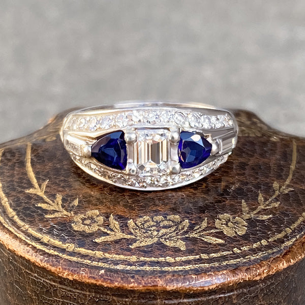 Art Deco Engagement Ring, Emerald Cut 0.40ct.