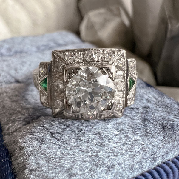 Art Deco Engagement Ring, Old Euro 0.92ct