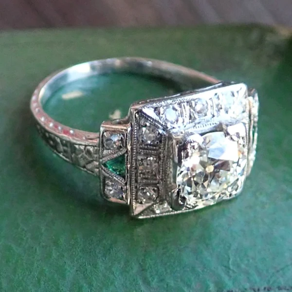 Art Deco Engagement Ring, Old Euro 0.92ct - Image 5