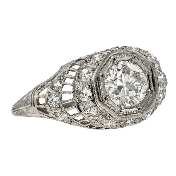 Art Deco Engagement Ring, Old Euro 0.80ct. - Image 3