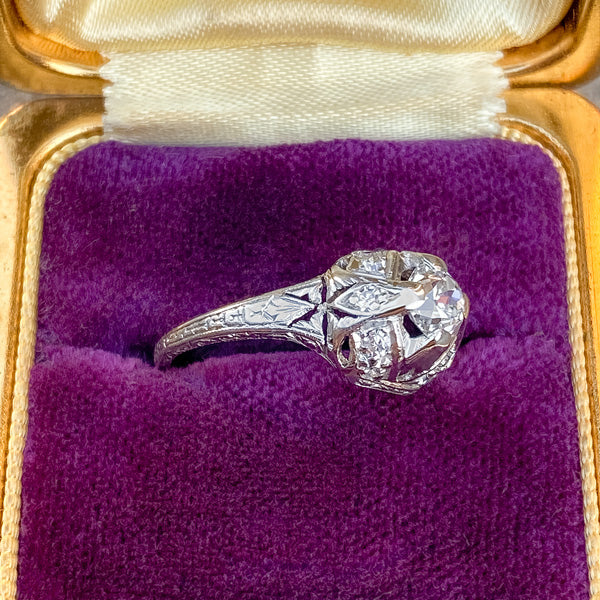 Art Deco Engagement Ring, Old Mine 0.50ct. - Image 3