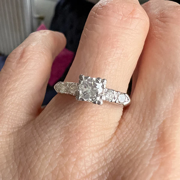 Art Deco Engagement Ring, RBC 0.40ct. - Image 2