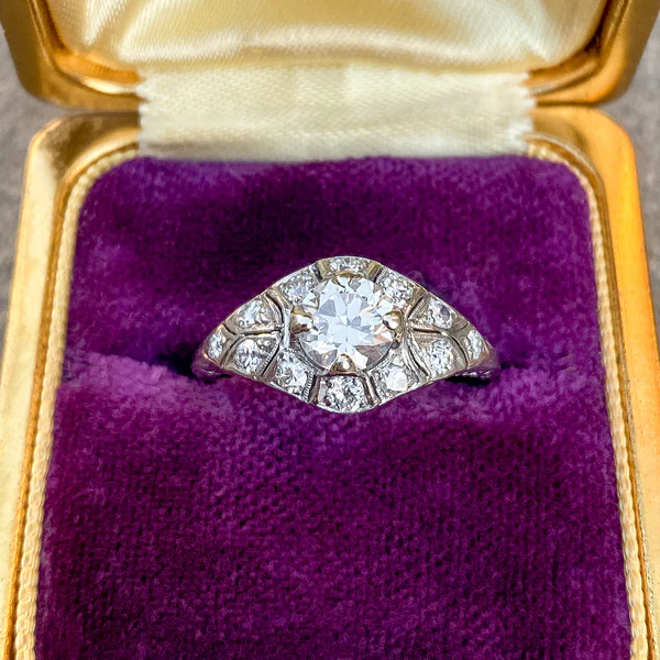 Art Deco Engagement Ring, RBC 0.70ct.