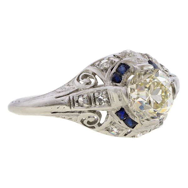 Art Deco Filigree Engagement Ring, TRB 0.72ct. - Image 3