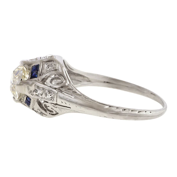 Art Deco Filigree Engagement Ring, TRB 0.72ct. - Image 4