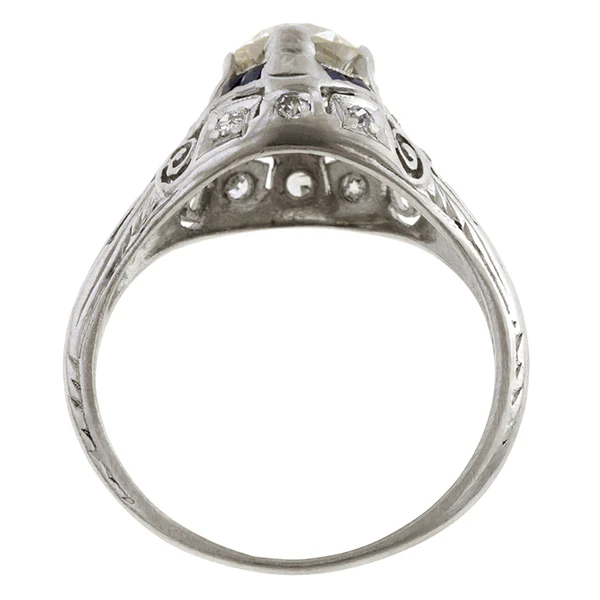 Art Deco Filigree Engagement Ring, TRB 0.72ct. - Image 5
