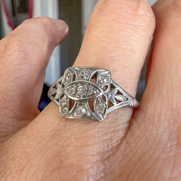 Art Deco Filigree Ring - Image 2