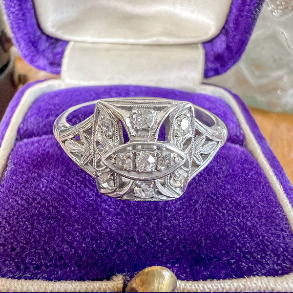 Art Deco Filigree Ring - Image 3