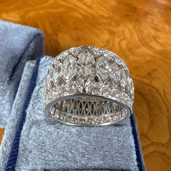 Art Deco Marquise Diamond Wide Eternity Band, Size 6 3/4 - Image 2