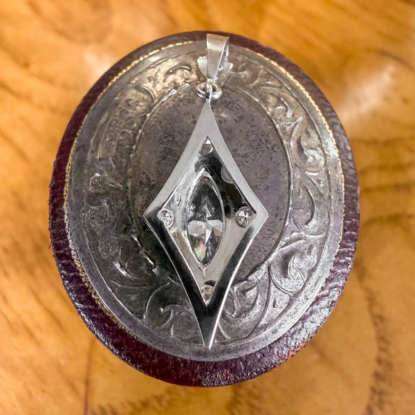 Art Deco Marquise Diamond Pendant - Image 3