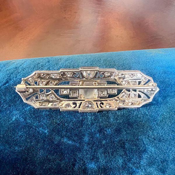 Art Deco Moonstone & Diamond Pin - Image 2