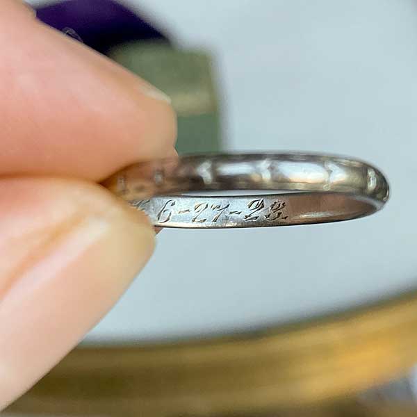 Art Deco Patterned Wedding Band, Size 7 1/4 - Image 4