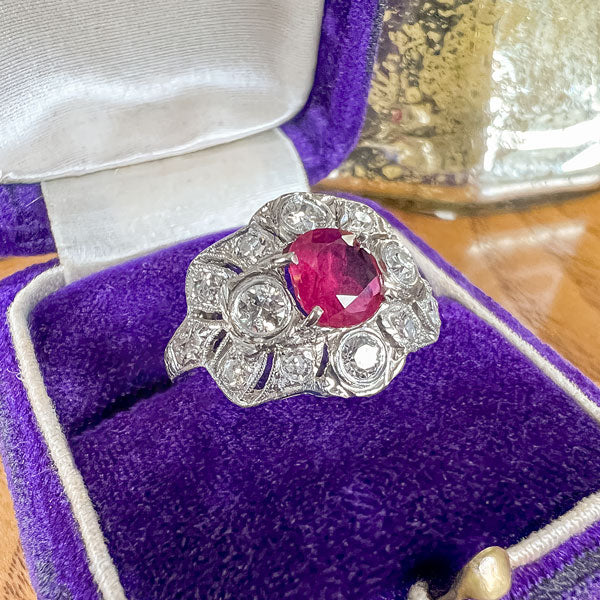 Art Deco Ruby & Diamond Ring, 1.04ct. - Image 3