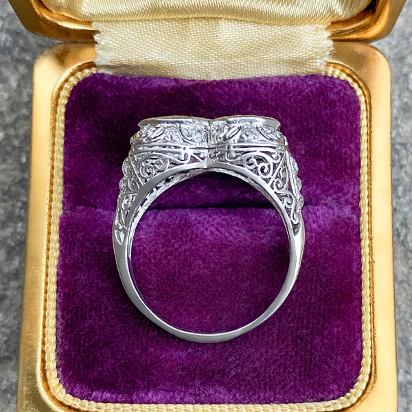 Art Deco Ruby & Diamond Twin Stone Ring - Image 3