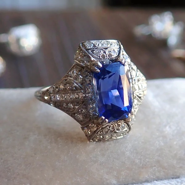 Art Deco Sapphire Dinner Ring