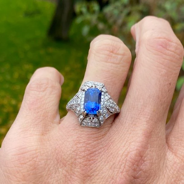 Art Deco Sapphire Dinner Ring - Image 2