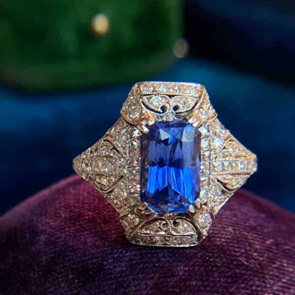 Art Deco Sapphire Dinner Ring - Image 3