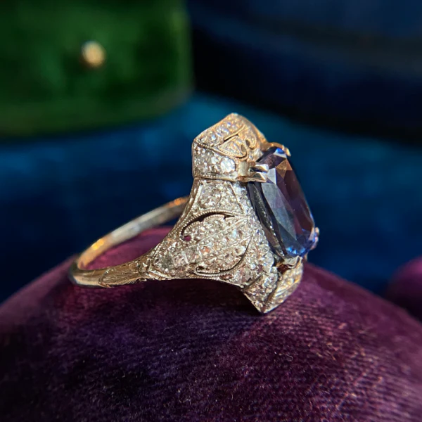 Art Deco Sapphire Dinner Ring - Image 4