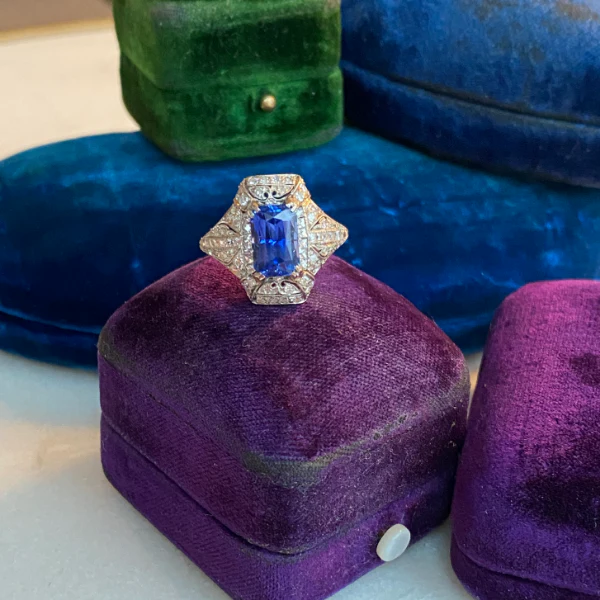Art Deco Sapphire Dinner Ring - Image 6