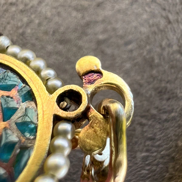 Art Nouveau Mother of Pearl Plique-à-Jour Pendant - Image 3